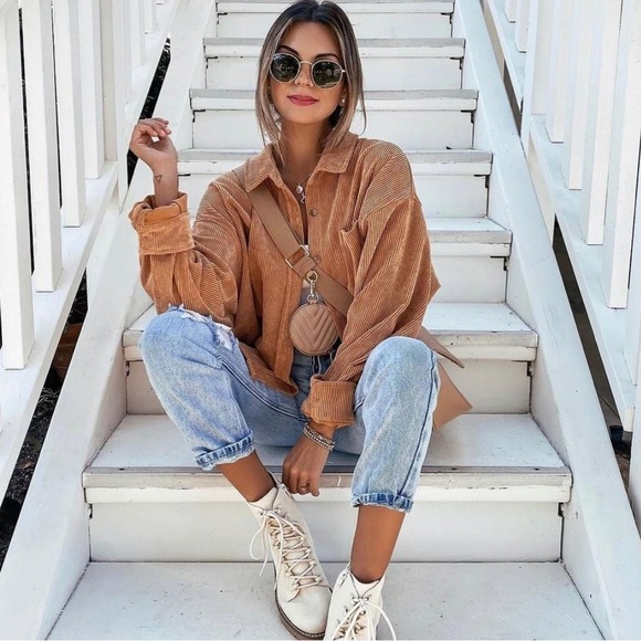 Vici Jackets & Blazers - Vici Kamryn Corduroy Pocket Button Down Top Shacket